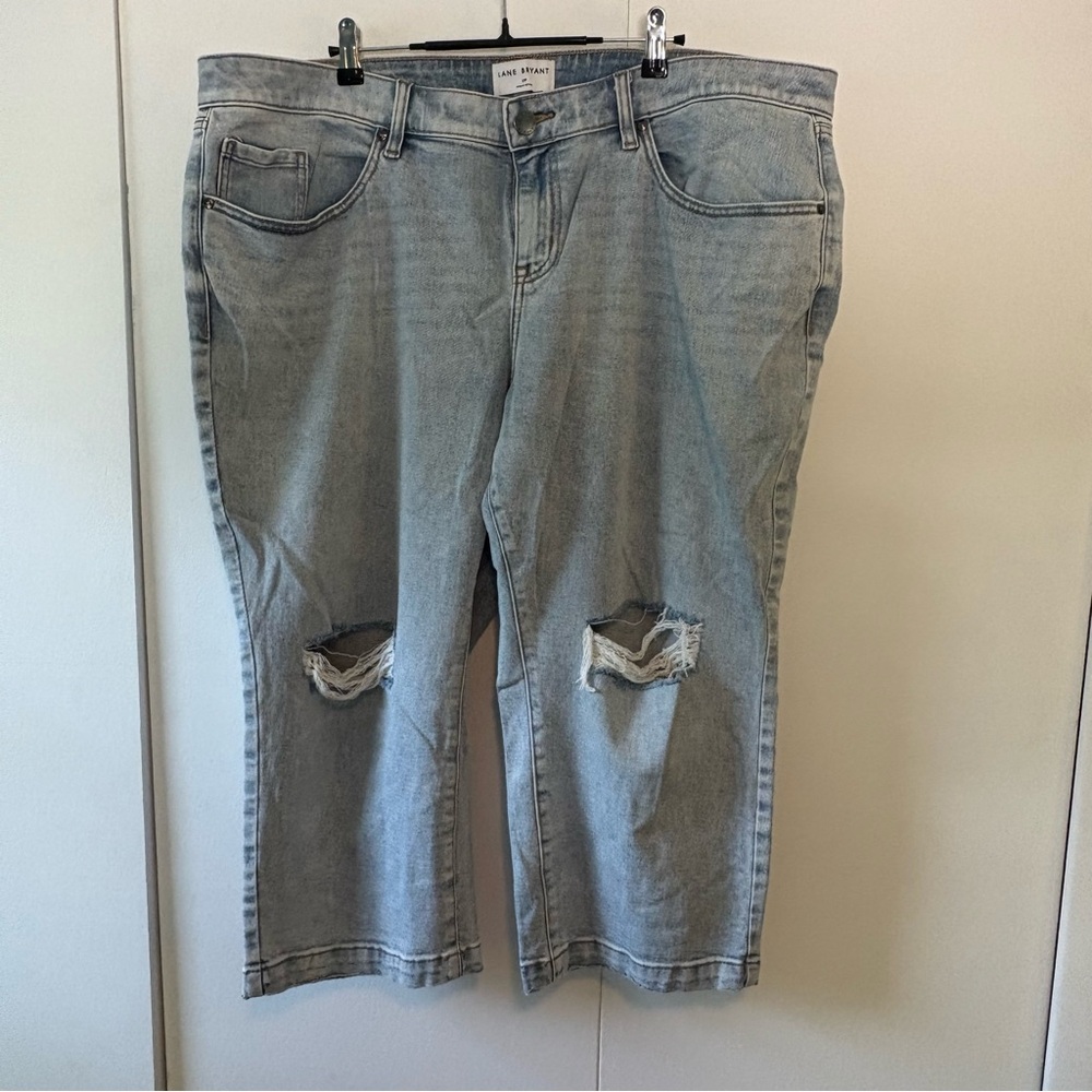 Lane Bryant‎ Blue Boyfriend Jeans with Distressed Details